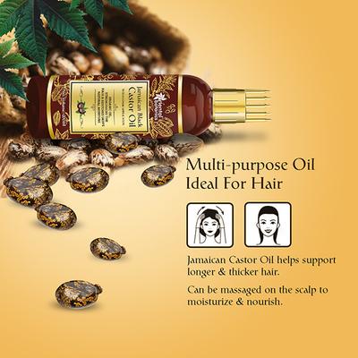 Oriental Botanics Jamaican Black Castor Oil with Comb Applicator 200 ml - Hair Oils