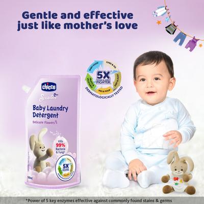 Chicco Sensitive 0M + Baby Laundry Detergent Delicate Flowers 500 ml - Baby Detergents