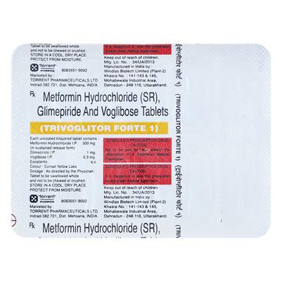 Trivoglitor Forte 1mg Tablet 10'S - Diabetes-Ant