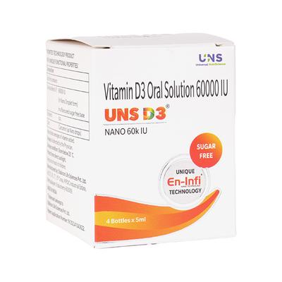 UNS D3 NANO 60K IU SUGAR FREE Oral Solution 5ml - Supplements-Vit