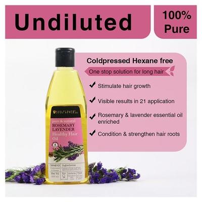 Soulflower Healthy Hair Oil - Rosemary Lavender 225 ml - Hair Oils