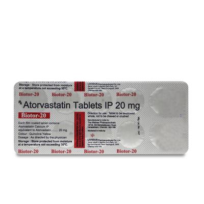 Biotor 20mg Tablet 10'S - High Cholesterol-Dys