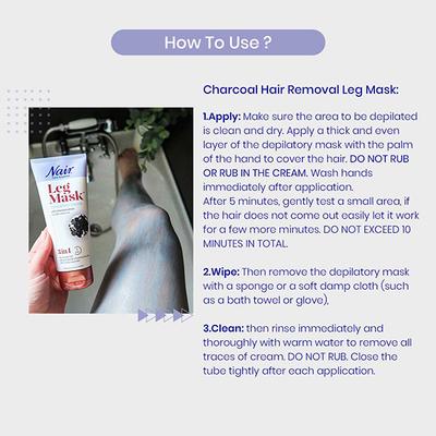 Nair 3 in 1 Leg Mask - Charcoal 180 ml - Hair Masks & Packs