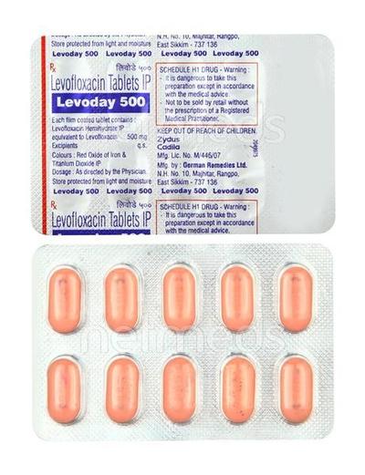 Levoday 500mg Tablet 10'S - Bacterial Infections-Qui