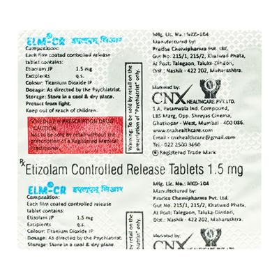 ELM CR 1.5 Tablet 10's - Anxiety-Anx