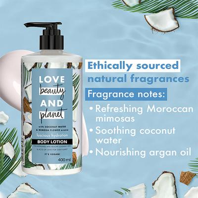 Love Beauty And Planet Coconut Water And Mimosa Flower Aroma Luscious Hydration Body Lotion 400 ml - Lotions & Creams