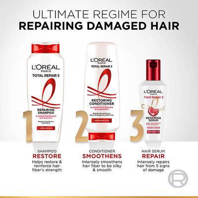 Loreal Paris Total Repair 5 Repairing Shampoo 4 Percent Repair Concentrate with keratin 1000ml - Shampoos