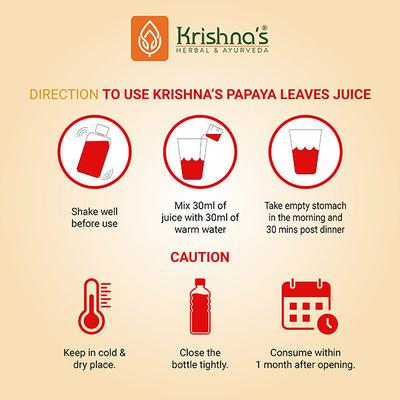 Krishna's Herbal & Ayurveda Papaya Leaf Juice 500 ml - Ayurvedic Juices