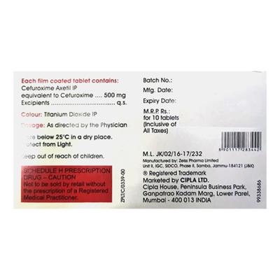 CEFASYN 500 Tablet 10's - Bacterial Infections-Cep