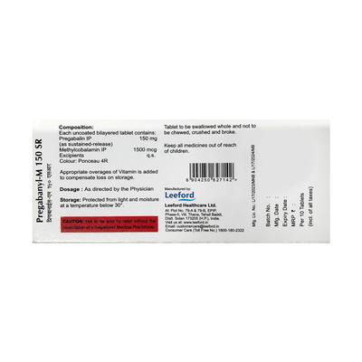 PREGABANYL M 150 SR Tablet 10's - Neuropathic Pain-Dru