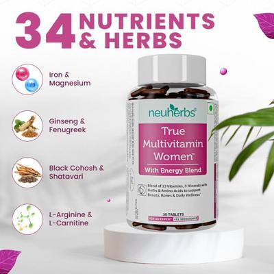 Neuherbs True MultiVitamin Women Tablets 30's - Multi-Vitamins