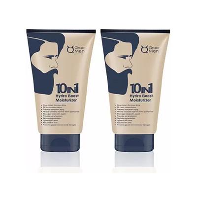 Qraa Men 10 In 1 Hydra Boost Moisturizer With 24H Moisturization Combo Pack 2's - Face Washes