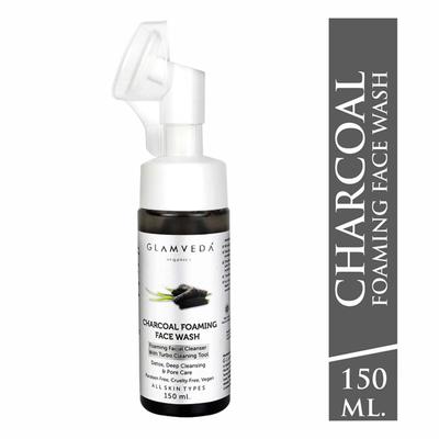 Glamveda Charcoal Detox Foaming Face Wash With Turbo Tool Brush 150 ml - Face Washes