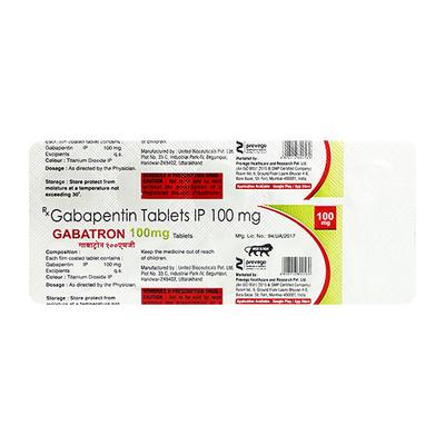 GABATRON 100 Tablet 10's - Neuropathic Pain-Dru