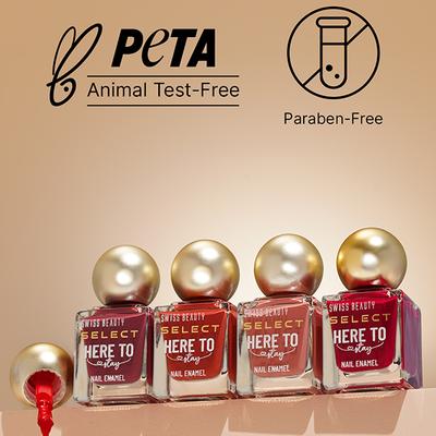 Swiss Beauty Select Here To Stay Nail Enamel With High Gloss Finish Metallic Rose 12 ml - Nail Polish