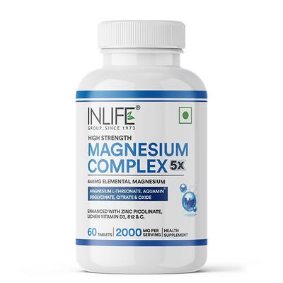 INLIFE Magnesium Complex Glycinate 5X 2000mg Tablets 60's - Multi-Vitamins