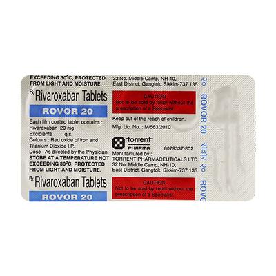 ROVOR 20 Tablet 10's - Blood Clot-Ant