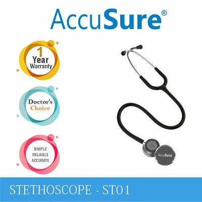 Accusure Stethoscope (ST01) - Black 1's - Stethoscopes