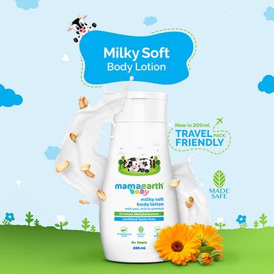 Mamaearth Milky Soft Body Lotion for Babies with Oats, Milk & Calendula 200 ml - Creams, Lotions & Oils