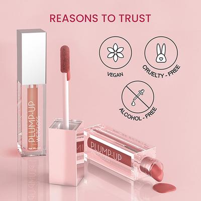 Swiss Beauty Plump-Up Wet Lightweight Lip Gloss, Shade- Berrilicious 2 ml - Lip Glosses