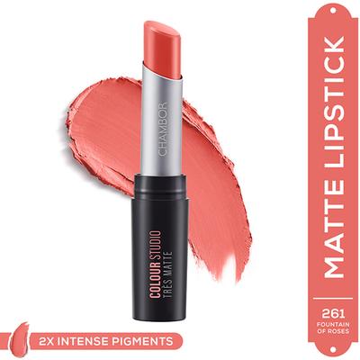 Chambor Tres Matte Lipstick Lasting Bold Pigment With SPF 30 N 261 Fountain Of Roses 3.2 gm - Lipsticks