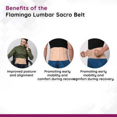 Flamingo Lumbar Sacro Belt - Black & Orange (OC - 2001) (M) 1's - Abdomen/Neck/Arm/Elbow Supports