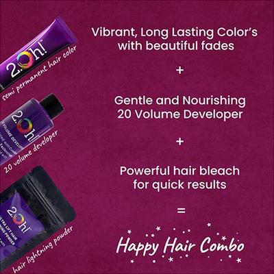 2.Oh! Semi Permanent Hair Color + Lightning Kit - Bordeaux Combo 1's - Hair Creams
