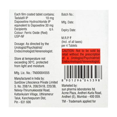 Duraplus Tablet 4'S - Impotence/Erectile Dysfunction (Ed)