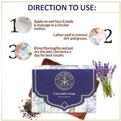 Luxuriate Lavender Soap with Real Lavender Rejuvenating Body Beauty Soap 125 gm - Soaps