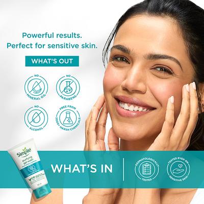 Simple Daily Skin Detox Purifying Facial Wash 100% Soap Free Gentle on Acne Prone Skin 150 ml - Face Wash & Cleansers