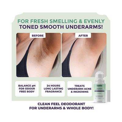 Sanfe Underarm Lightening Roll On for Women, For Underarms, Lightens & Remove Pigmentation, Deodorant for Underarms, Glycoclear Technology 50 ml - Intimate Care