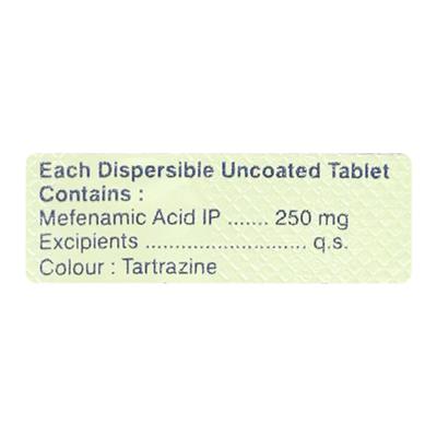 Meftal DT 250mg Tablet 10'S - Pain relief-Nsa