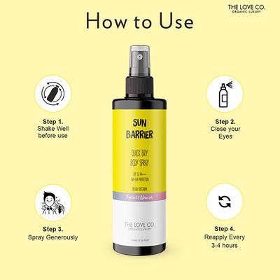 The Love Co. SPF 40 Sunscreen Body Spray - PA++++ for UVA & UVB Protection 100 ml - Body Sunscreen