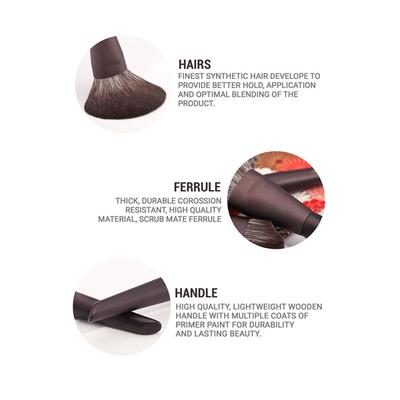 ALLURE Professional Makeup Brush Set with makeup brushes bag (Pack of 10) 1's - Face Brush