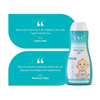 T.A.C - The Ayurveda Co. Dashapushpadi Massage Oil with 10 Sacred Flowers Strengthening & Nourishing 150 ml - Baby Skin Care