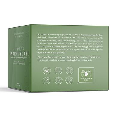 AromaMusk Under Eye Gel For Puffy Eyes, Dark Circles, Wrinkles & Fine Lines With Vitamin C and Cucumber 50 gm - Under Eye Creams & Serums