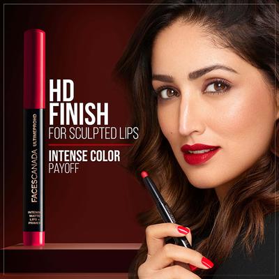 Faces Canada Ultime Pro Hd Intense Matte Lips + Primer - Burnt Amber 25, 9Hr Long Stay 1.4 gm - Lipstick Primers & Plumpers