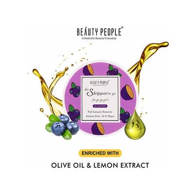 Beauty People The Stripper To The Go Nail Polish Remover Blueberry 30 gm - Nail Polish Remover