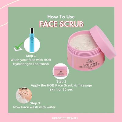 House of Beauty Face Scrub with Kojic Acid To Exfoliate, Brighten & Remove Dark Spots 100ml - Face Scrubs