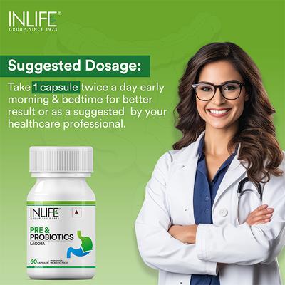 INLIFE Prebiotics and Probiotics Capsules 60's - Digestive Health