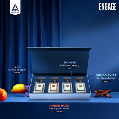 Engage Luxury Perfume Gift Pack for Men, Travel Sized Assorted Pack, 25ml each 4's - Men Perfumes (Edt/Edp)
