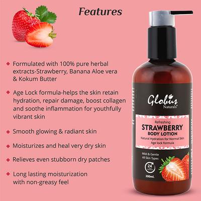 Globus Naturals Refreshing Strawberry Body Lotion 300 ml - Lotions & Creams