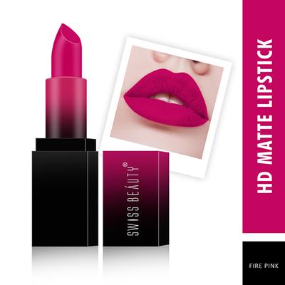 Swiss Beauty HD Matte Lipstick - (Fire Pink) 3.5 gm - Lipsticks