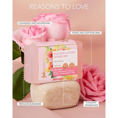 Fabessentials Wild Rose Glycerin Bathing Bar 100 gm - Soaps