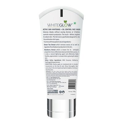 Lotus Herbals Whiteglow Active Skin Whitening + Oil Control Facewash 100 Gm - Face Moisturizers