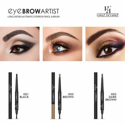 Half N Half Automatic Eyebrow Pencil & Brush, 002 Brown 0.4 gm - Eyebrow Pencils & Enhancers