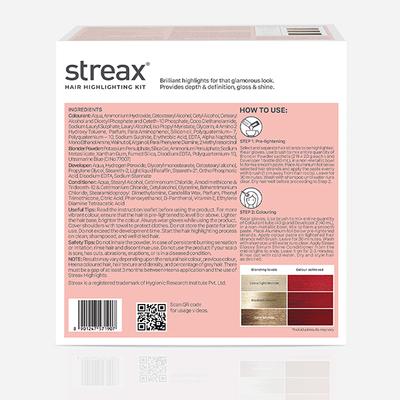 Streax Ultralights Hair Colour Highlight Kit, Red Hair Colour, Crimson Red, 1's - Crème