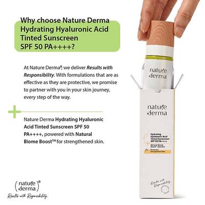Nature Derma Hydrating Hyaluronic Acid Tinted Sunscreen Spf 50 Pa++++ 50 ml - Face Sunscreen