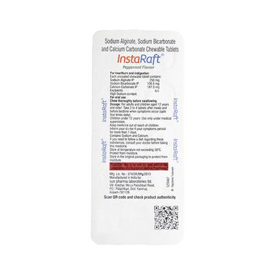INSTARAFT PEPPERMINT FLAVOUR Chewable Tablet 10's - Ulcer/Reflux/Flatulence-Aaa