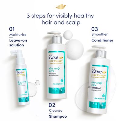 Dove Hair Therapy Dry Scalp Care Sulphate-Free Shampoo, Niacinamide No Parabens & Dyes 380ml - Shampoos